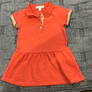 Burberry Kids dress orange size 18 m 100 cotton  good condition